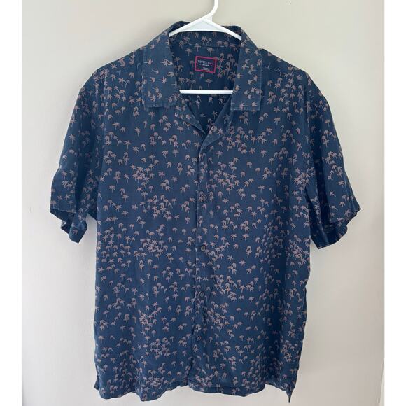 UNTuckit Men's Linen Short Sleeve Shirt Palm Trees Casual Size XL - Picture 1 of 6